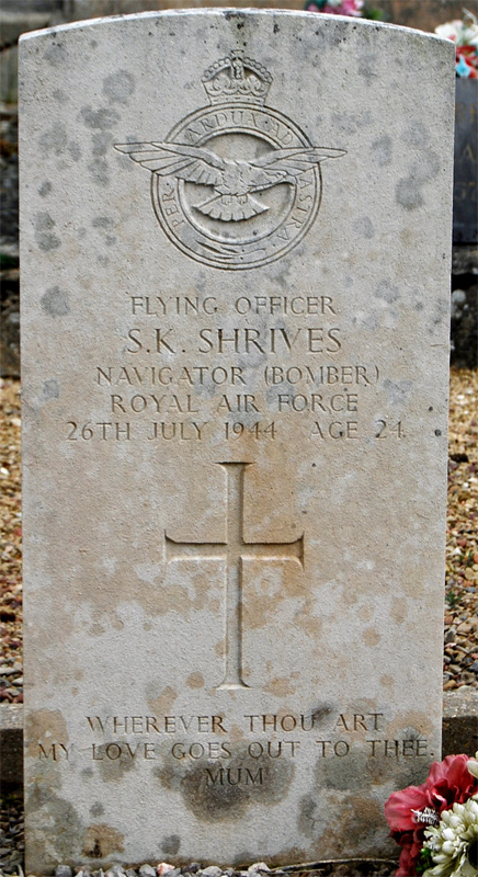 F/O Stanley Kenneth Shrives<br /><br /><br />died on active duty - July 26th, 1944